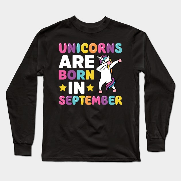 Unicorns Are Born In September Long Sleeve T-Shirt by teevisionshop